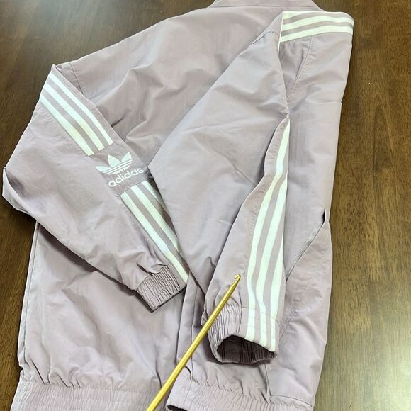 Adidas Originals Women’s 3-Stripe Track Jacket Mauve Pink Y2K 2000s Streetwear L - Picture 7 of 9